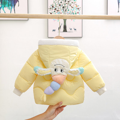 Есенно-зимно детско яке за момичета с 3D цветя