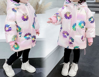 Детско яке с апликация и качулка-за момичета