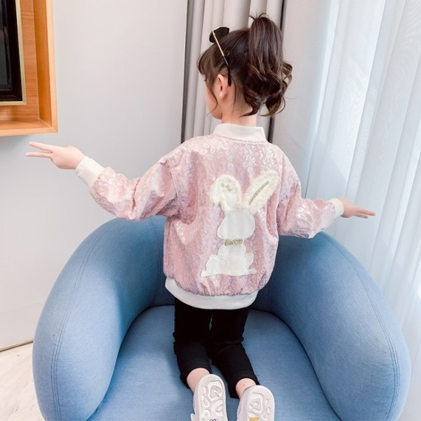 Ежедневно детско яке с обло деколте за момичета