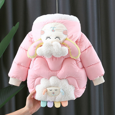 Детско яке за момичета с 3D елемент на джоба