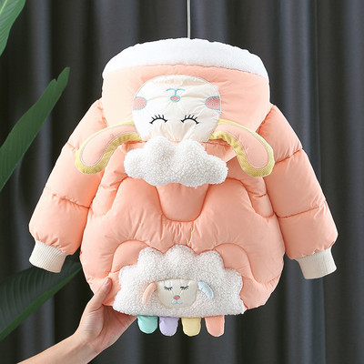 Детско яке за момичета с 3D елемент на джоба