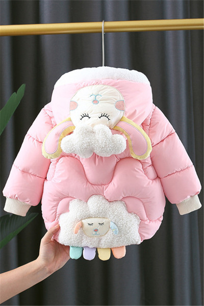 Детско яке за момичета с 3D елемент на джоба