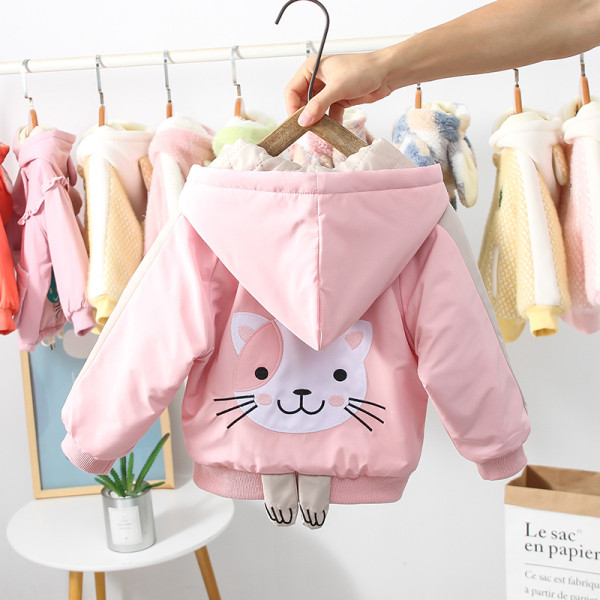 Детско яке с апликация и дълги ръкави за момичета