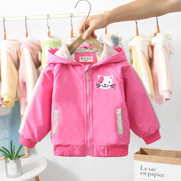 Детско яке с апликация и дълги ръкави за момичета