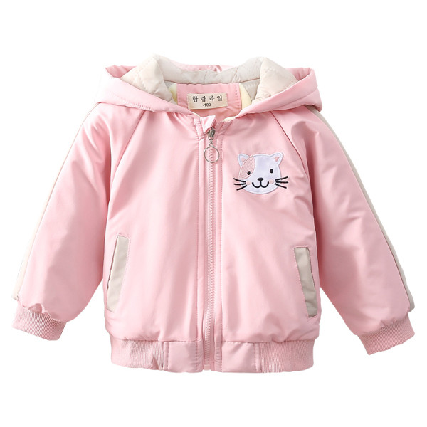 Детско яке с апликация и дълги ръкави за момичета