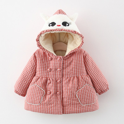 Нов модел детско зимно яке с качулка подходящо за момичета