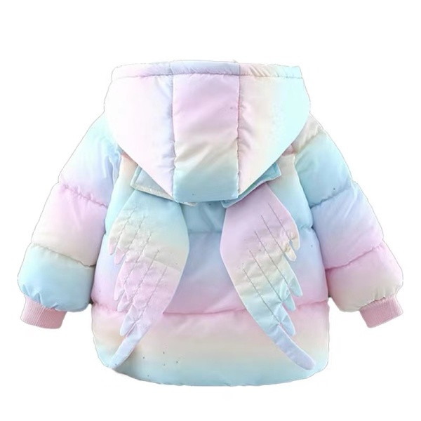 Цветно детско яке с 3D елемент крила за момичета