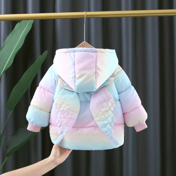 Цветно детско яке с 3D елемент крила за момичета