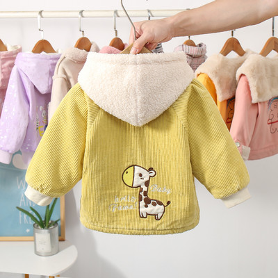 Детско яке с бродерия и качулка-за момичета