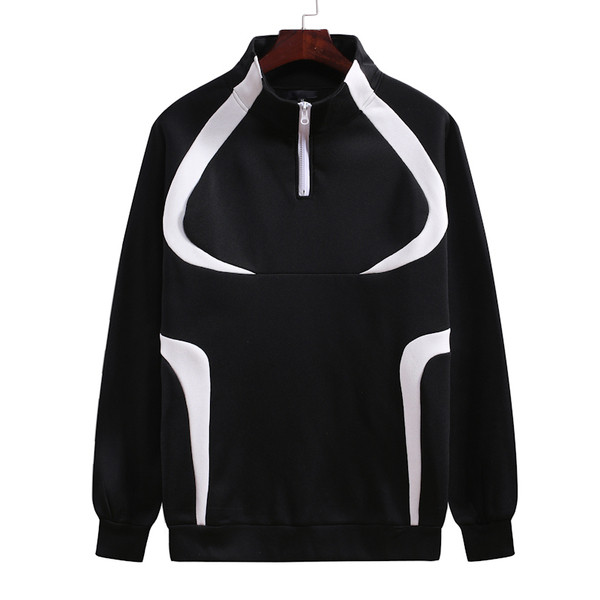 Мъжки ежедневен суичър с цип широк модел