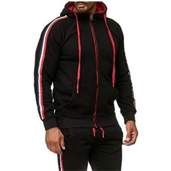 Мъжки суичър втален модел с връзки и цип