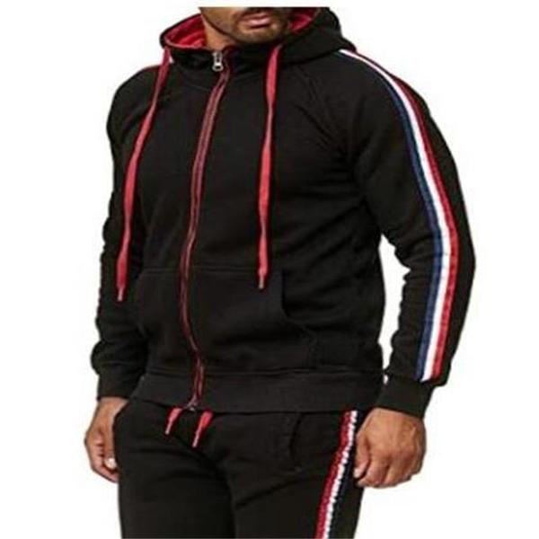 Мъжки суичър втален модел с връзки и цип