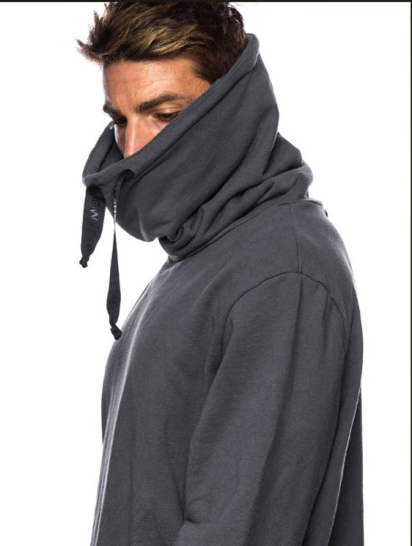 Мъжки суичър изчистен широк модел с връзки