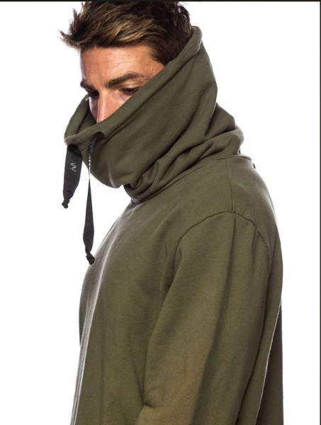 Мъжки суичър изчистен широк модел с връзки