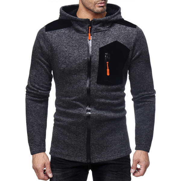 Мъжки суичър втален модел с цип и връзки