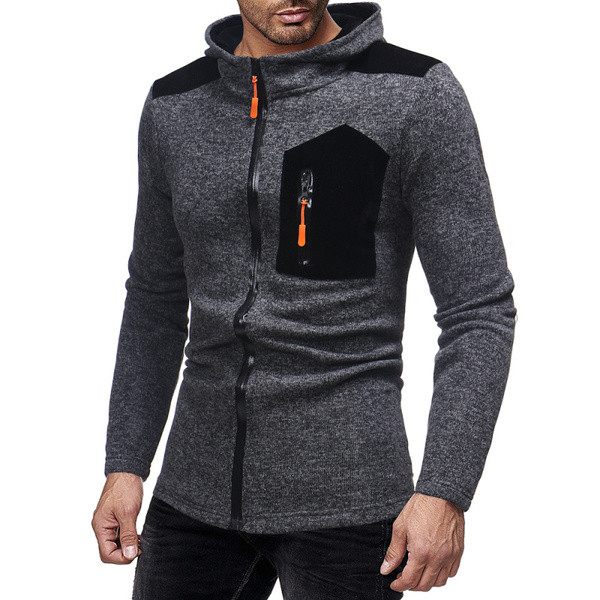 Мъжки суичър втален модел с цип и връзки