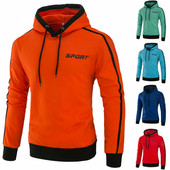 Мъжки суичър изчистен модел без закопчаване с качулка