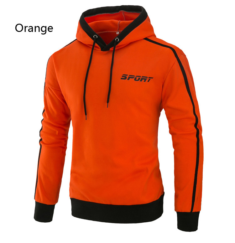 Мъжки суичър изчистен модел без закопчаване с качулка