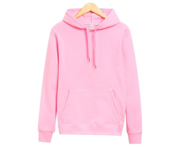 Мъжки суичър изчистен модел с джоб връзки и качулка