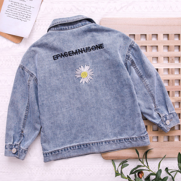 Детско дънково яке с маргаритка