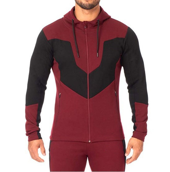 Мъжки суичър втален модел с цип връзки и качулка