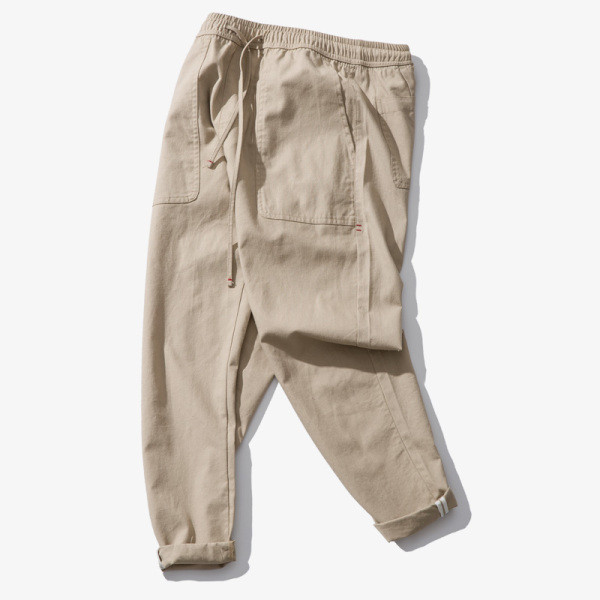 Мъжки ежедневни панталони прав модел с връзки