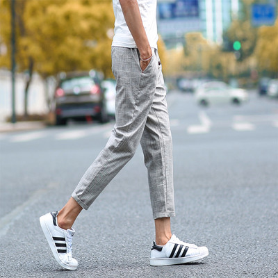 Férfi modern panathon egyenes kockás modell