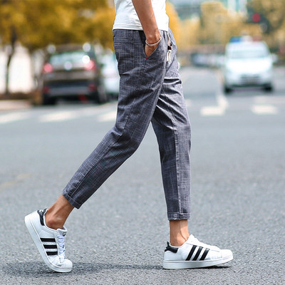 Férfi modern panathon egyenes kockás modell