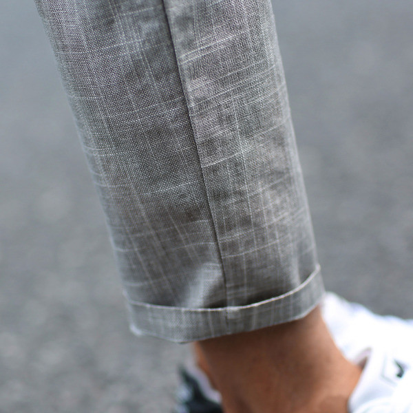 Мъжки модерен панатон прав кариран модел