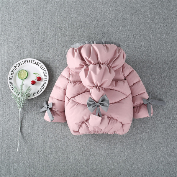 Детско яке с качулка и цип подходящо за момичета в два цвята