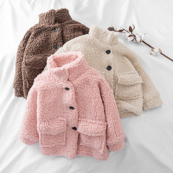 Uus sügis-talvine nööpidega sulemantel tüdrukutele