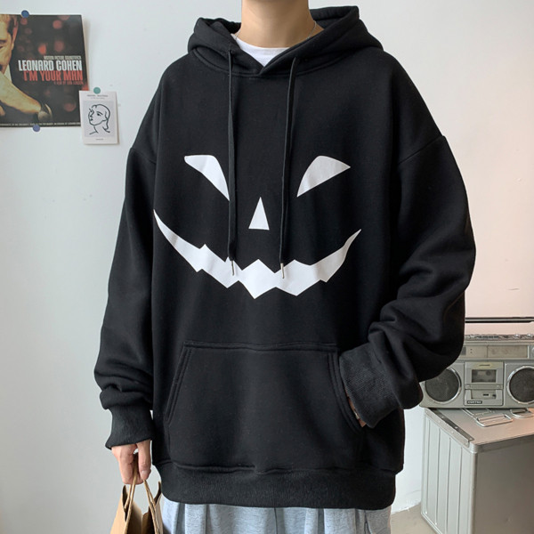 Мъжки суичър широк модел с джоб и качулка