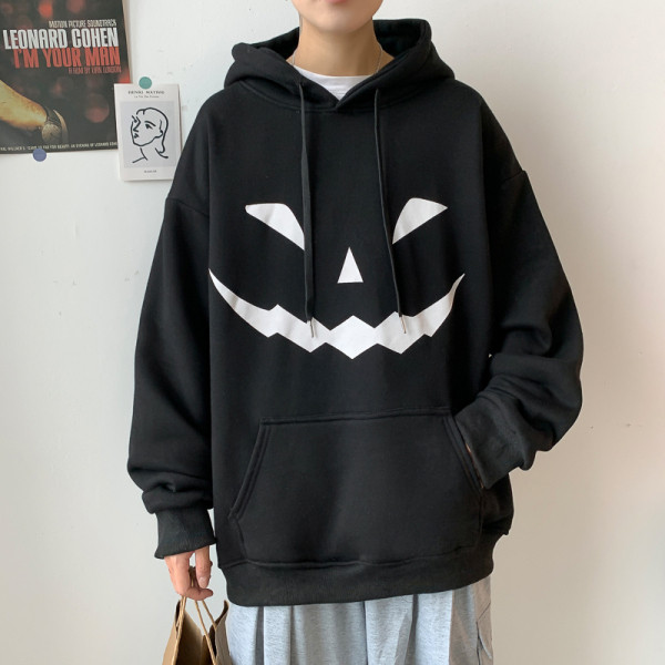 Мъжки суичър широк модел с джоб и качулка