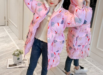 Νέο μοντέλο παιδικό μπουφάν για κορίτσια με κουκούλα και μαλακή επένδυση