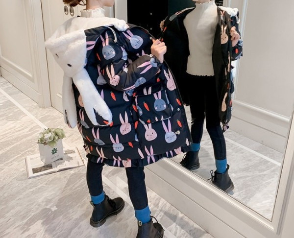 Нов модел детско яке за момичета с качулка и мека подплата