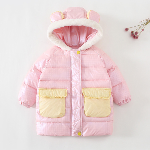 Детско яке с два джоба и качулка с 3D уши