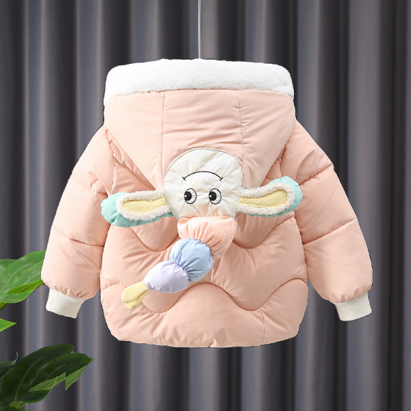 Детско яке за момичета с 3D цветя и качулка