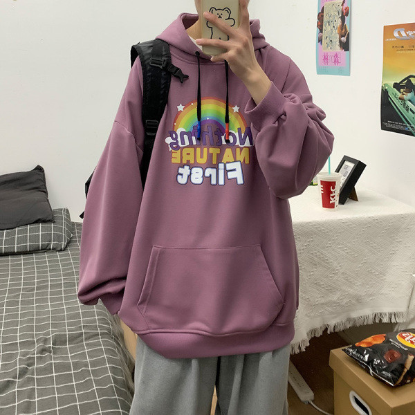 Мъжки суичър широк модел с апликация и джоб