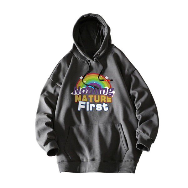 Мъжки суичър широк модел с апликация и джоб