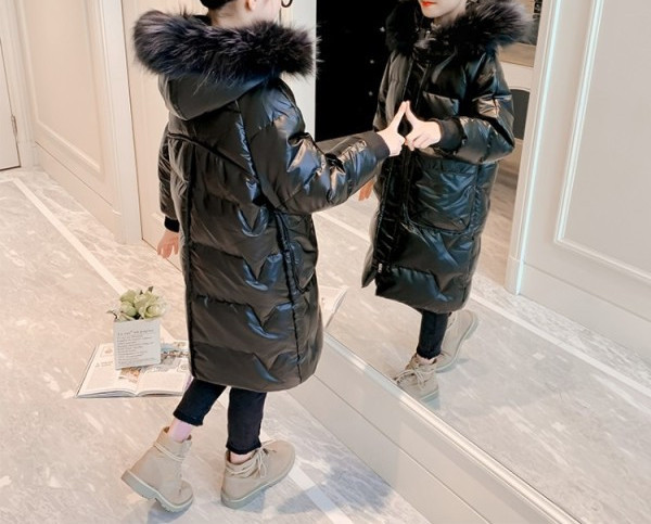 Нов модел зимно яке за момичета с джобове и качулка