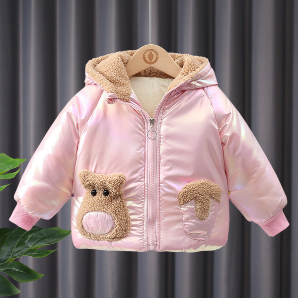 Детско яке за момичета с 3D елемент куче 