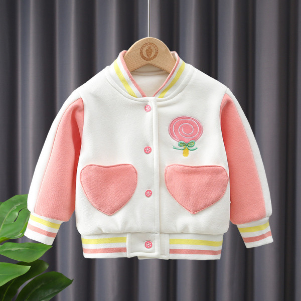 Модерно детско яке с джобове и копчета 