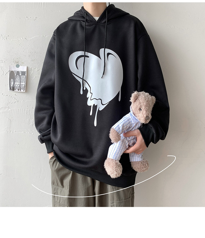 Ежедневен мъжки суичър широк модел с апликация