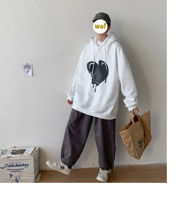 Ежедневен мъжки суичър широк модел с апликация