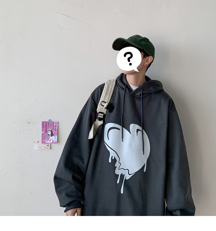 Ежедневен мъжки суичър широк модел с апликация