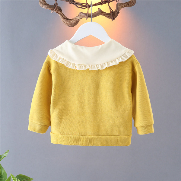 Naujo modelio vaikiška pavasarinė striukė su sagomis ir ovalia iškirpte