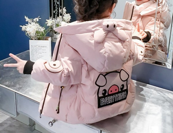 Нов модел детско яке за момичета с качулка -три цвята