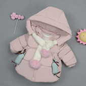 Párnázott téli kabát lányoknak 3D elemekkel