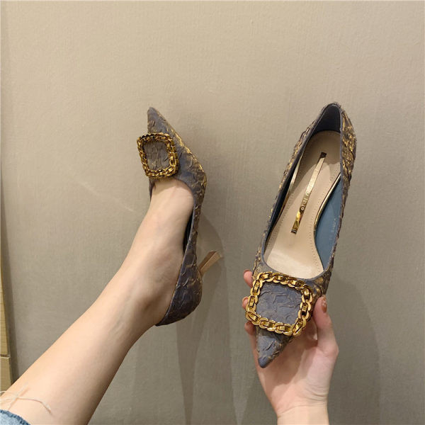 Ženske cipele s metalnim elementom - model na špic