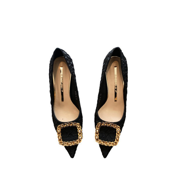 Ženske cipele s metalnim elementom - model na špic